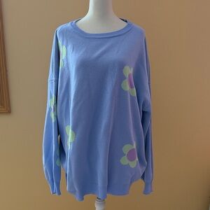 Floral Blue Sweater